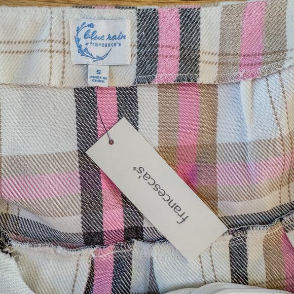 NWT-Blue Rain Francesca's, Tori Plaid Flippy Mini Skirt, Pleated, Women's Small - Picture 6 of 7